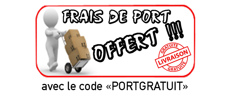 Frais de port gratuit sans minimum de commande